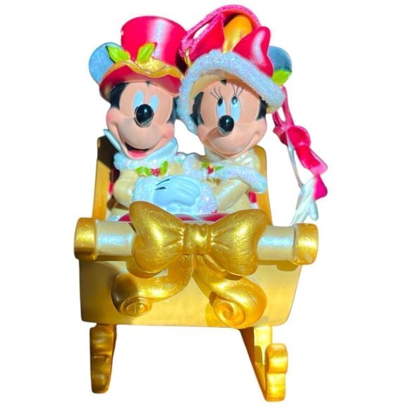 NWT- Disney Victorian Minnie and Mickey Mouse Sleigh Christmas Ornament - Picture 1 of 5
